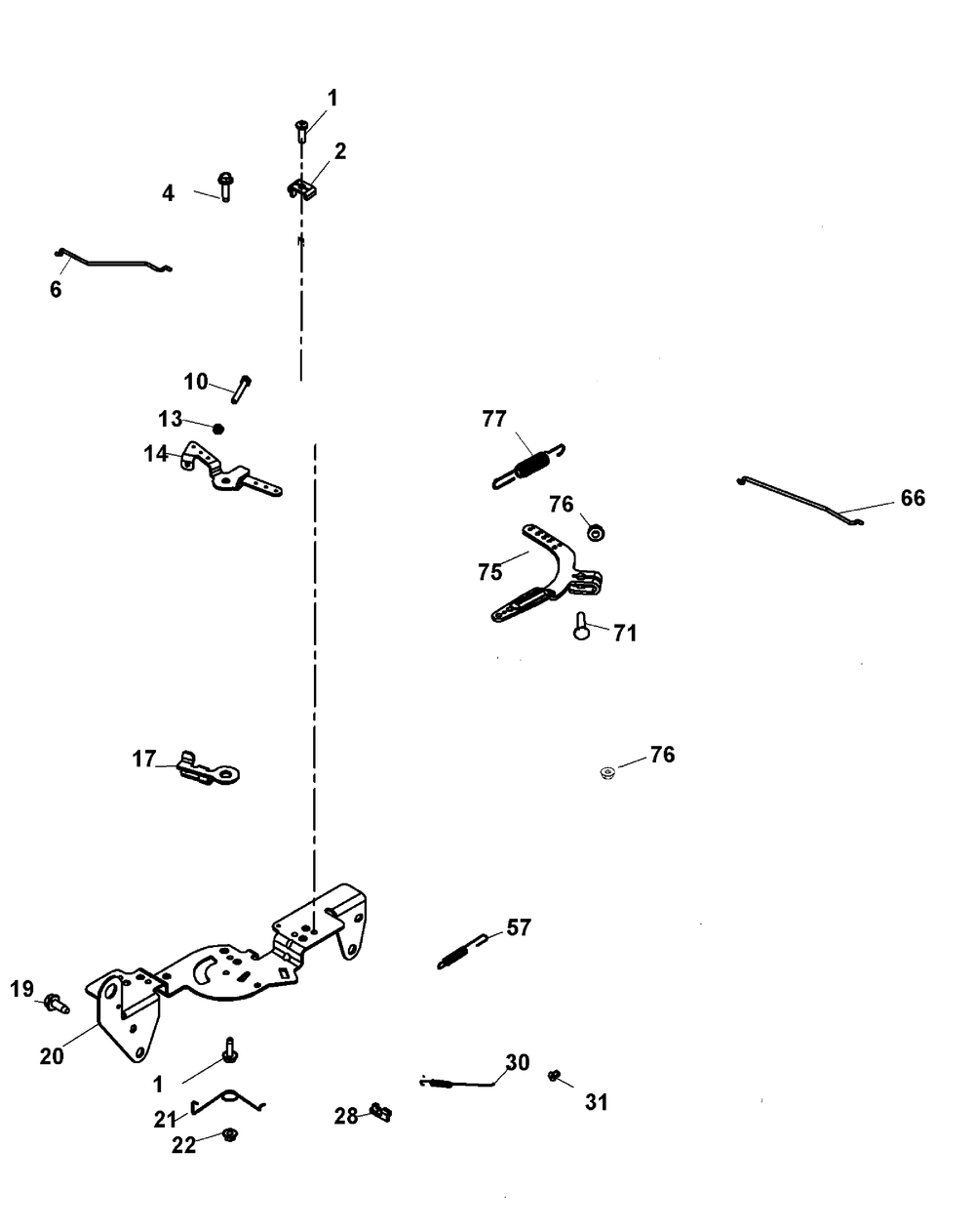 Kohler Ch640-3053 Engine Controls Diagram and Parts List for 46G 4X4-1H013H-1H294H-37BCD010 Cub Cadet Lawn Tractor Accessories